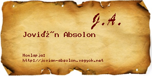 Jovián Absolon névjegykártya